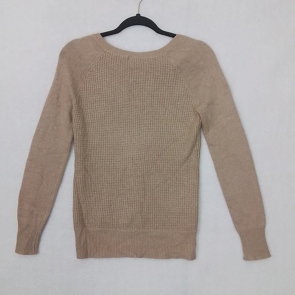 J.Crew Merino Wool Blend Waffle Knit Sweater‎ Size XS in Tan - Picture 2 of 10